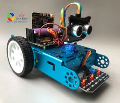 Bộ Xe Robot Microbit Khung Nhôm - Xe BBC Micro:bit Stem Dò Đường, Tránh Vật Cản, Điều Khiển Từ Xa Qua Điện Thoại