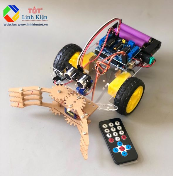 Bộ Xe Robot Arduino Điều Khiển Từ Xa Có Mỏ Kẹp Để Gắp Vật