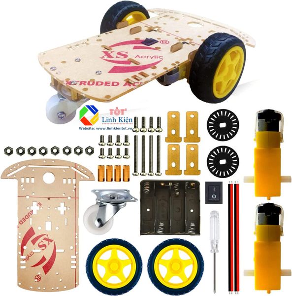 Bộ Khung Xe Robot 3 Bánh làm Xe STEM Robot