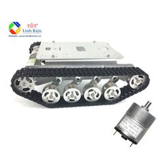 Bộ khung robot xe tăng tank TS100 - Robot tăng bánh xích khung kim loại (nhôm) động cơ 12v