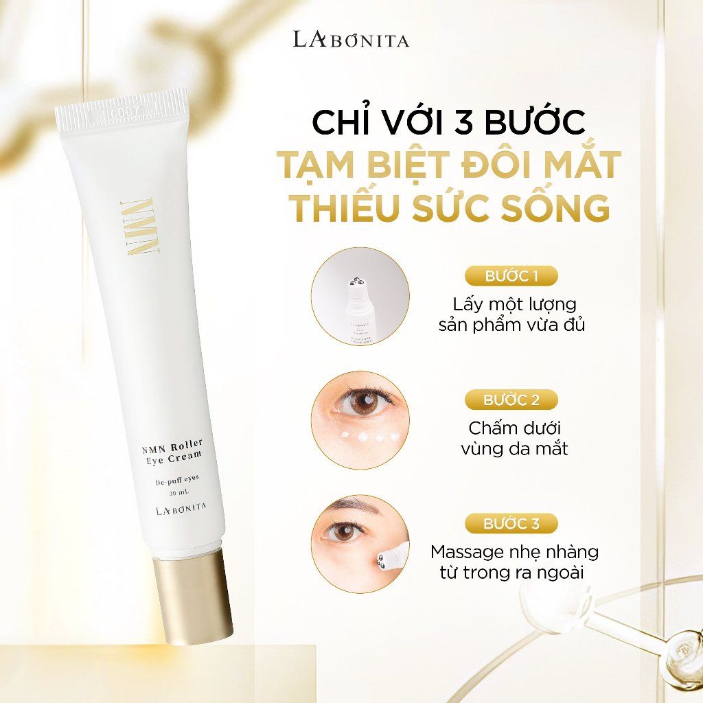  Kem dưỡng mắt cải thiện độ đàn hồi chống lão hóa NMN ROLLER EYE CREAM 30ml 