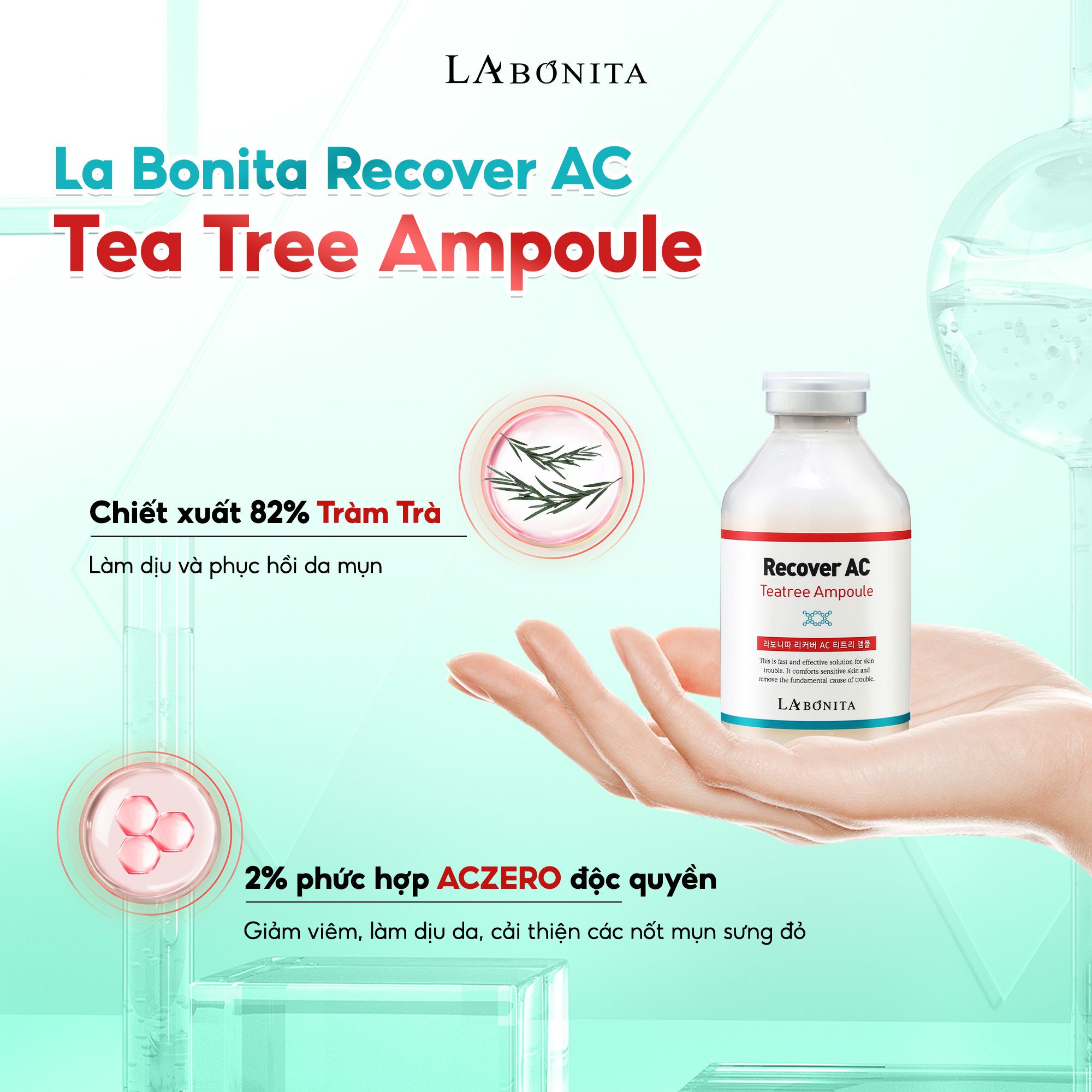 Combo Pore Tightening Bubble Toner 150ml + Recover AC Tea Tree Ampoule 40ml