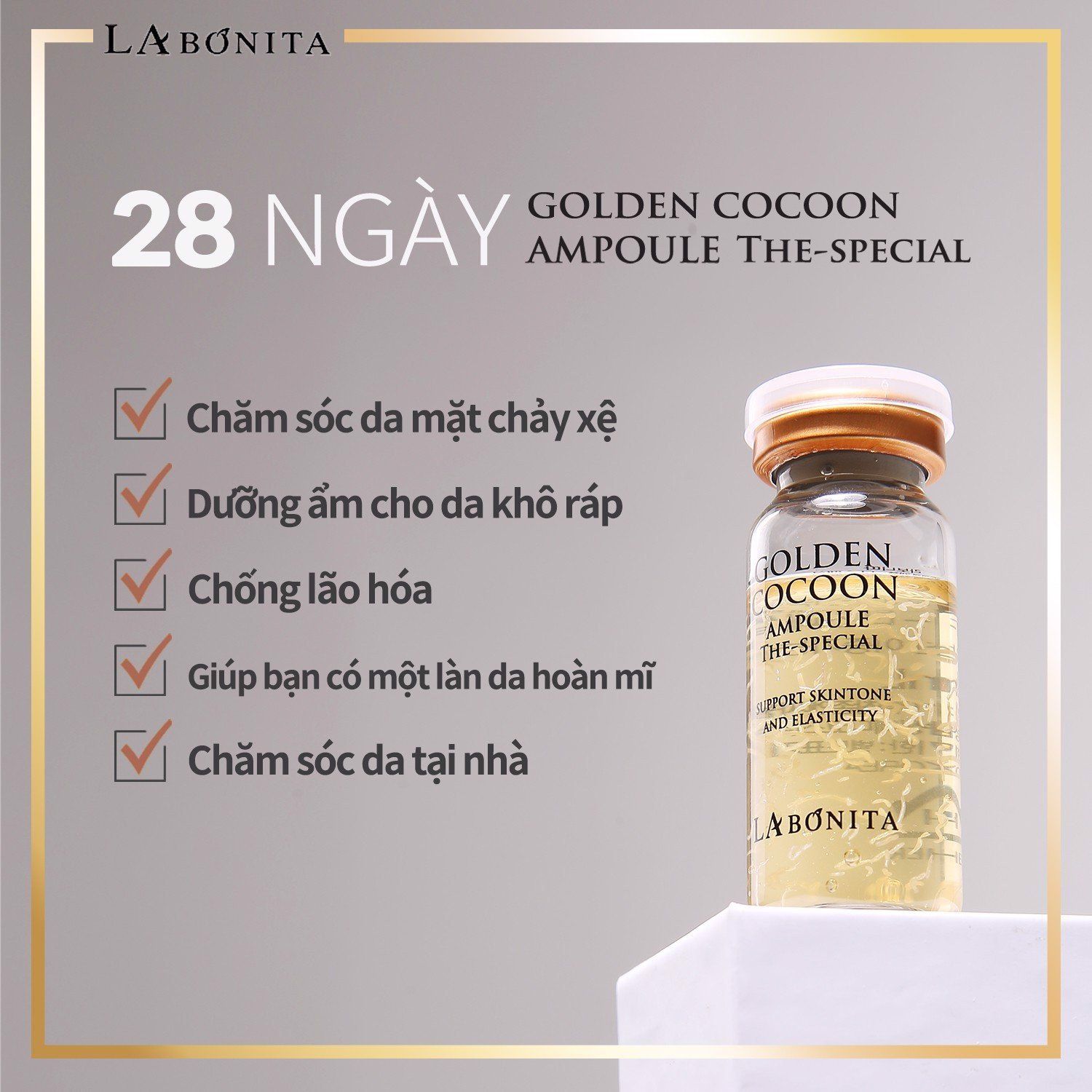  [SIÊU DEAL ] Kem Dưỡng Ẩm Da Dầu Và Phục Hồi Da La Bonita Vital Hyaluronic Acid Cream 50ml+ 4 Lọ Tinh Chất Kén Tằm Vàng La Bonita Golden Cocoon Ampoule The-Special 10ml X 4 Lọ 