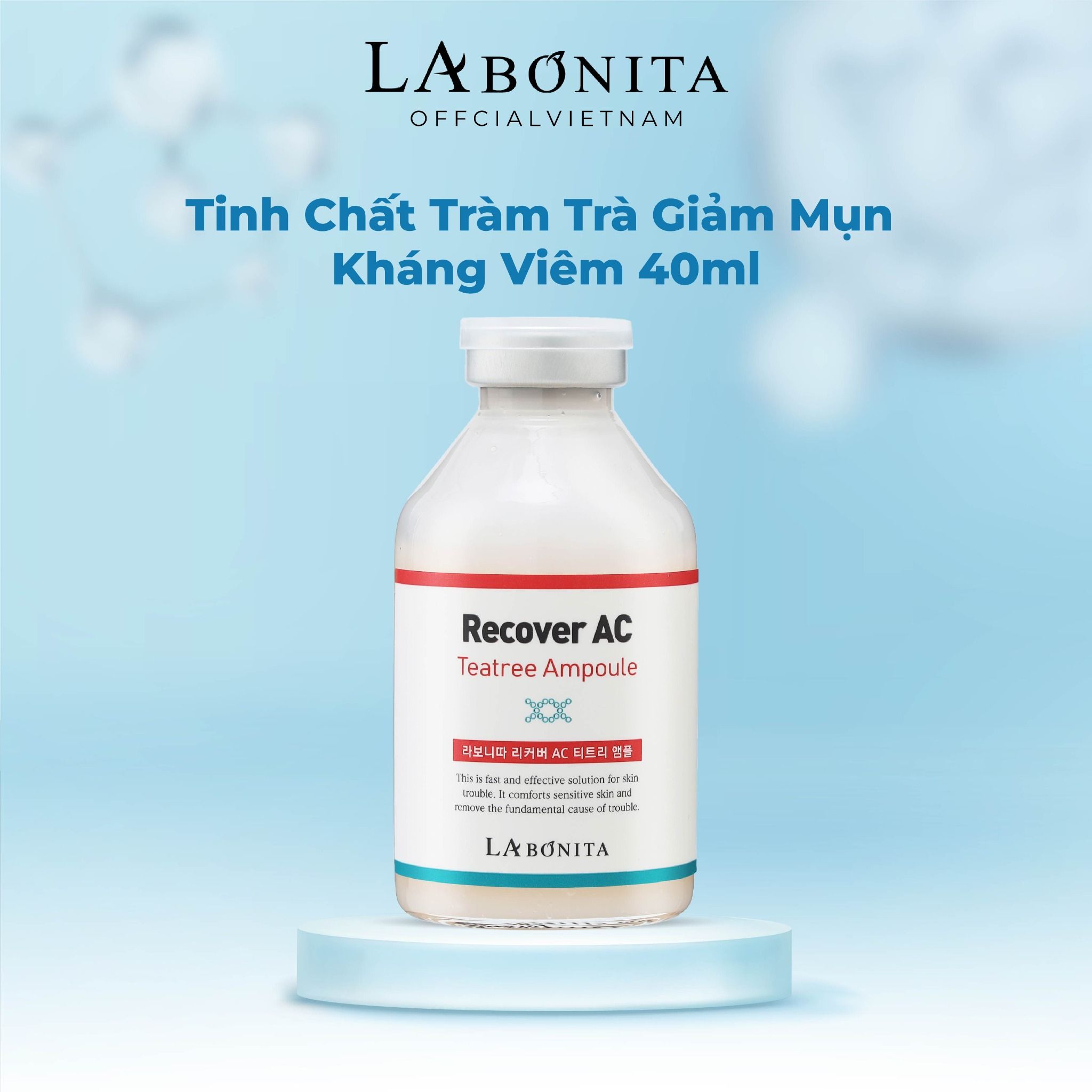  Tinh Chất Tràm Trà Giảm Mụn Kháng Viêm La Bonita Recover AC Tea Tree Ampoule 40ml 