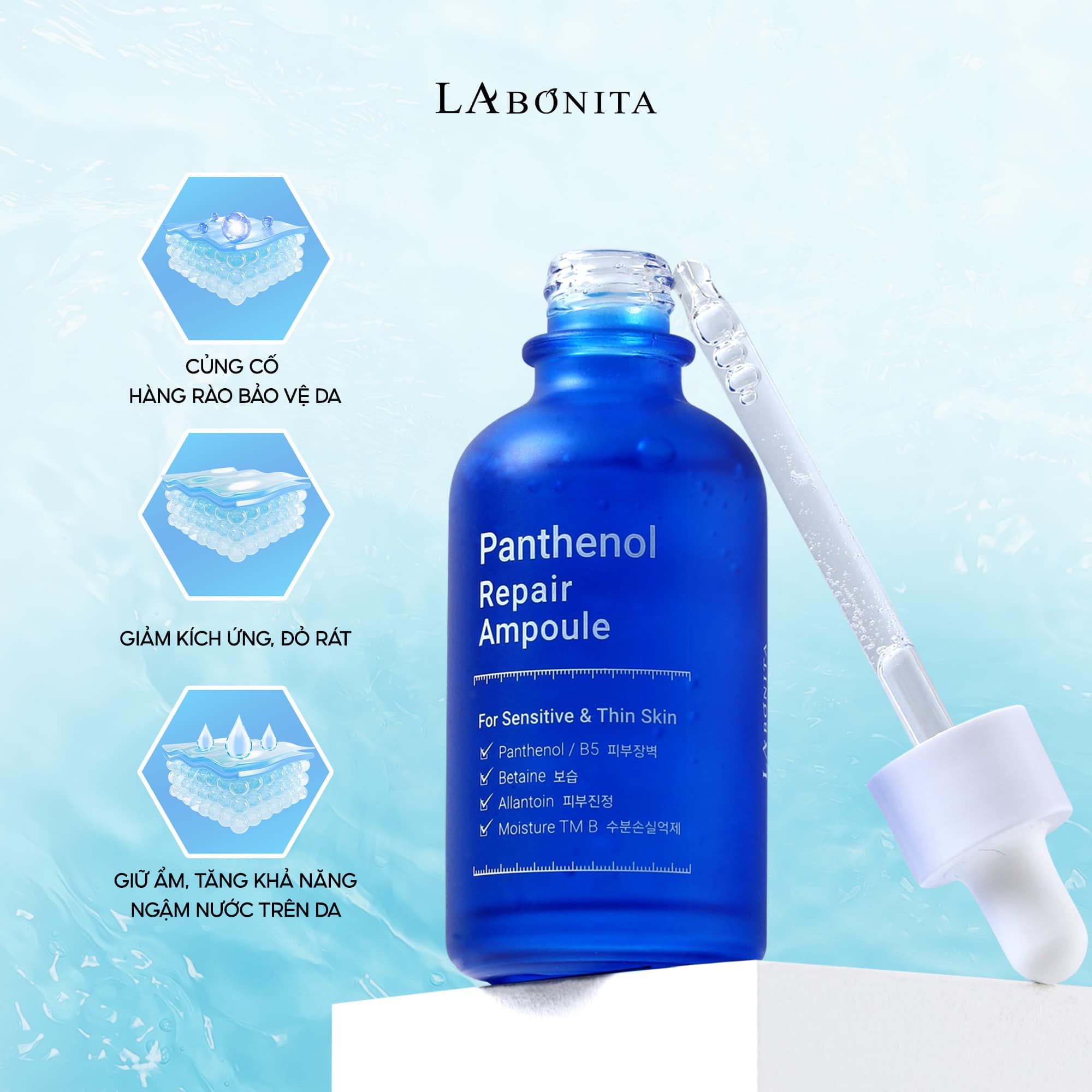 Tinh Chất Hỗ Trợ Phục Hồi Làm Dịu Da La Bonita Panthenol Repair Ampoule 50ml