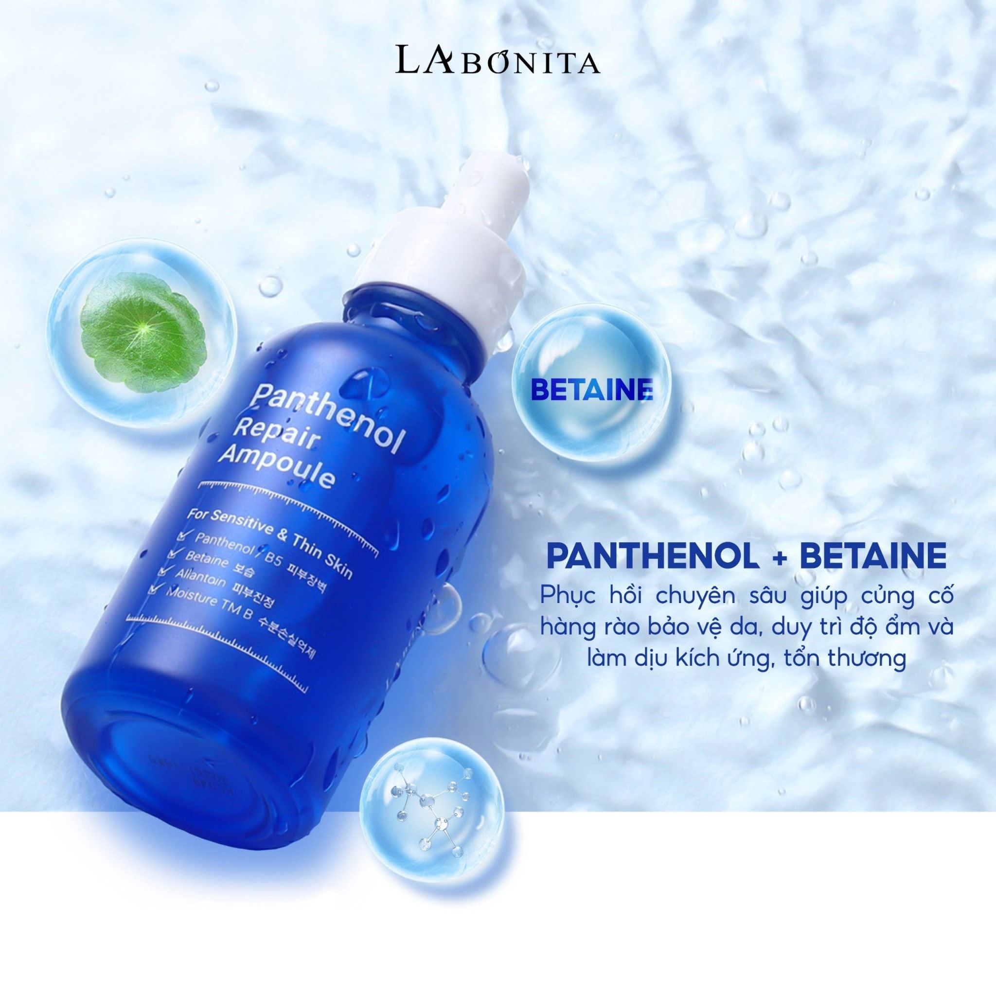 Tinh Chất Hỗ Trợ Phục Hồi Làm Dịu Da La Bonita Panthenol Repair Ampoule 50ml