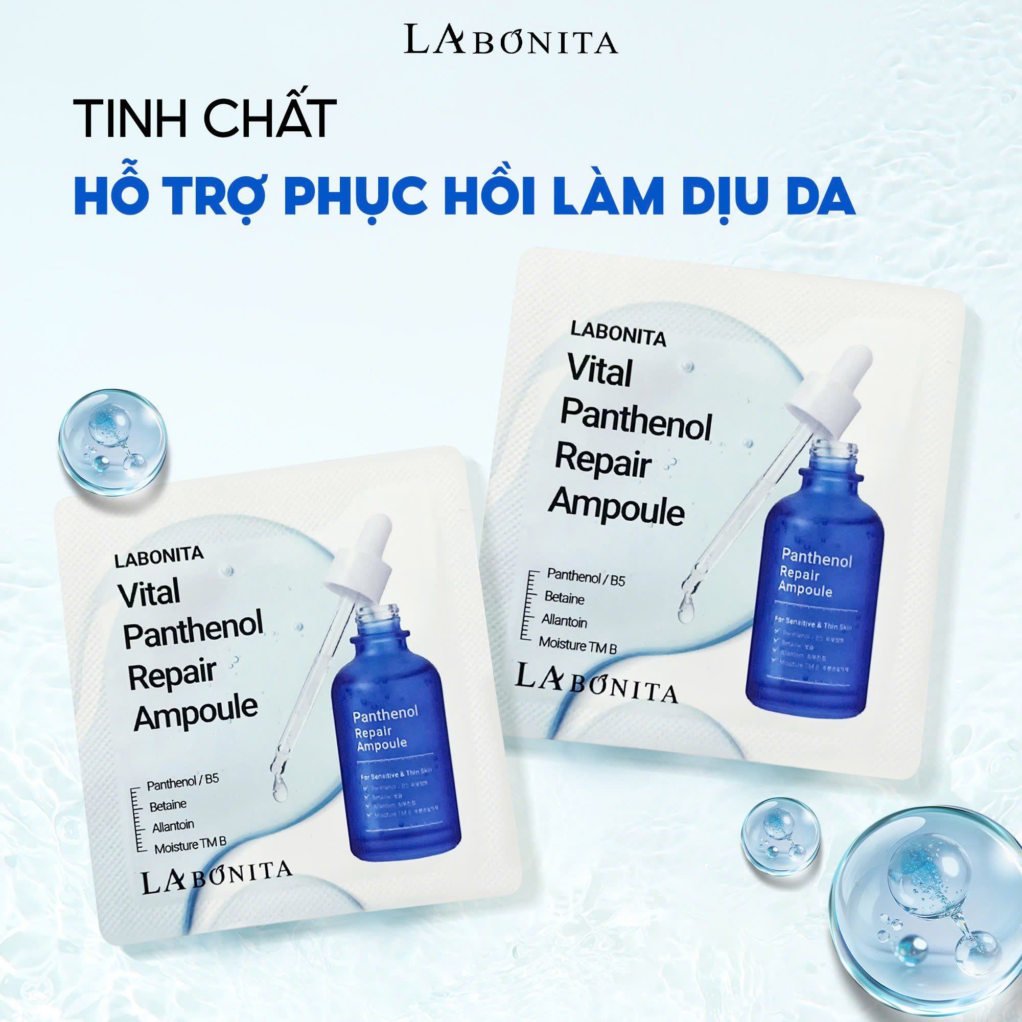 Tinh chất hỗ trợ phục hồi làm dịu da La Bonita Panthenol Repair Ampoule 10ml