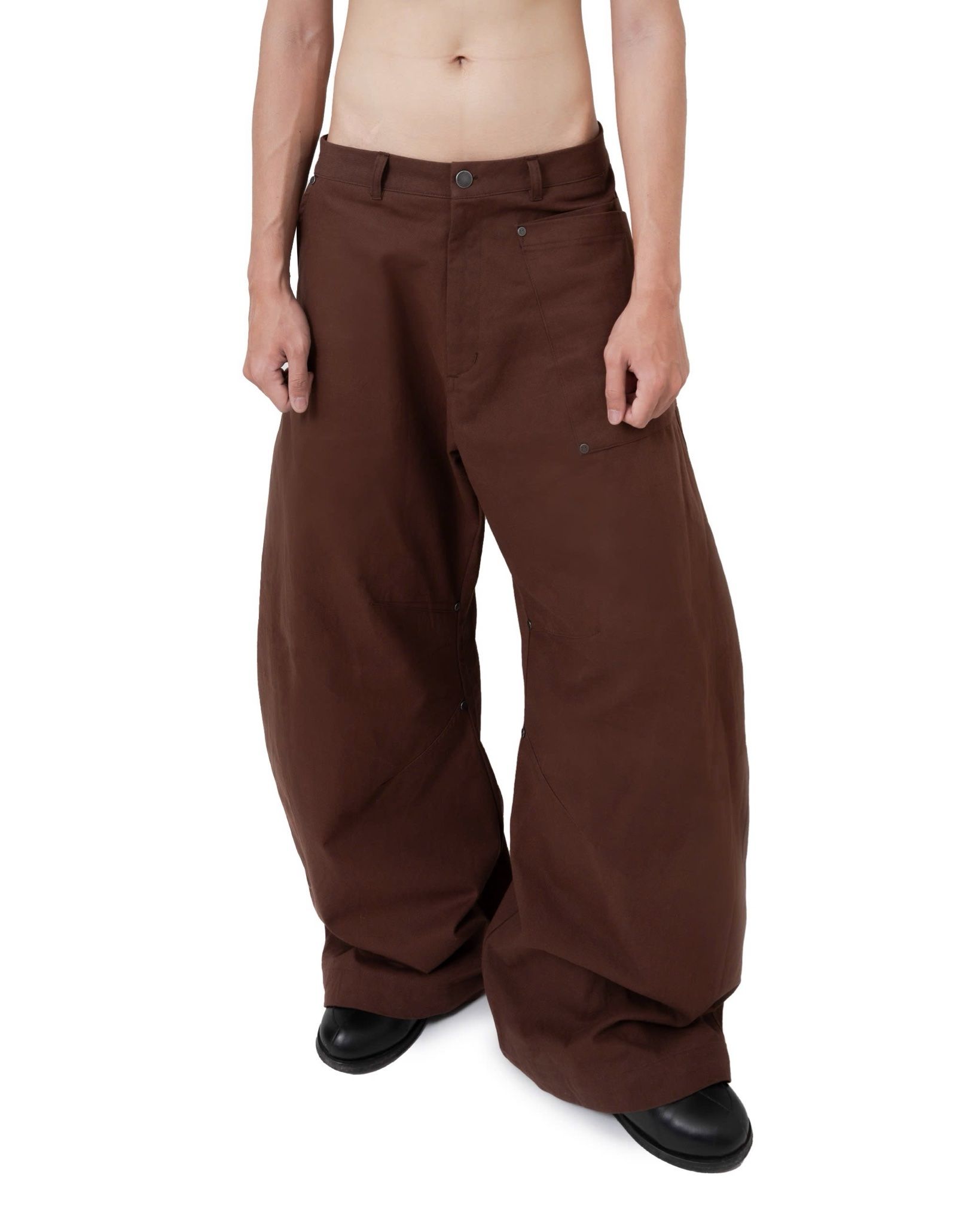 WIDE-LEG PANTS * brownie
