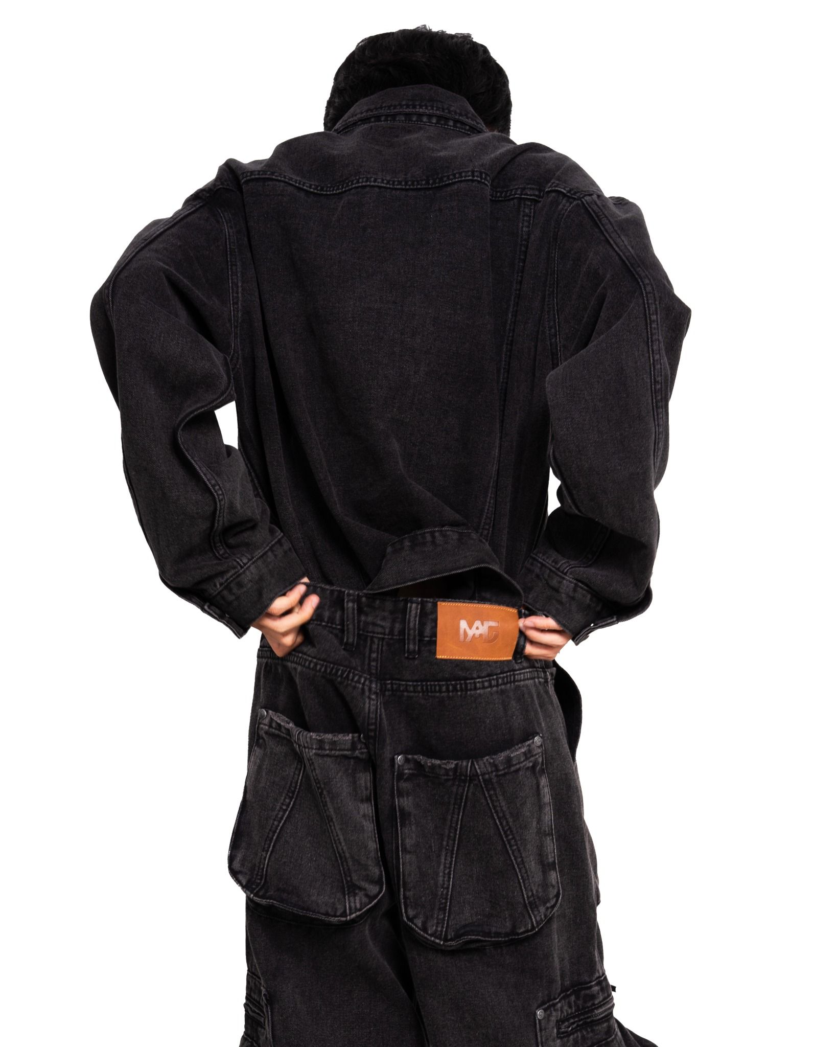FADED DENIM JACKET * black