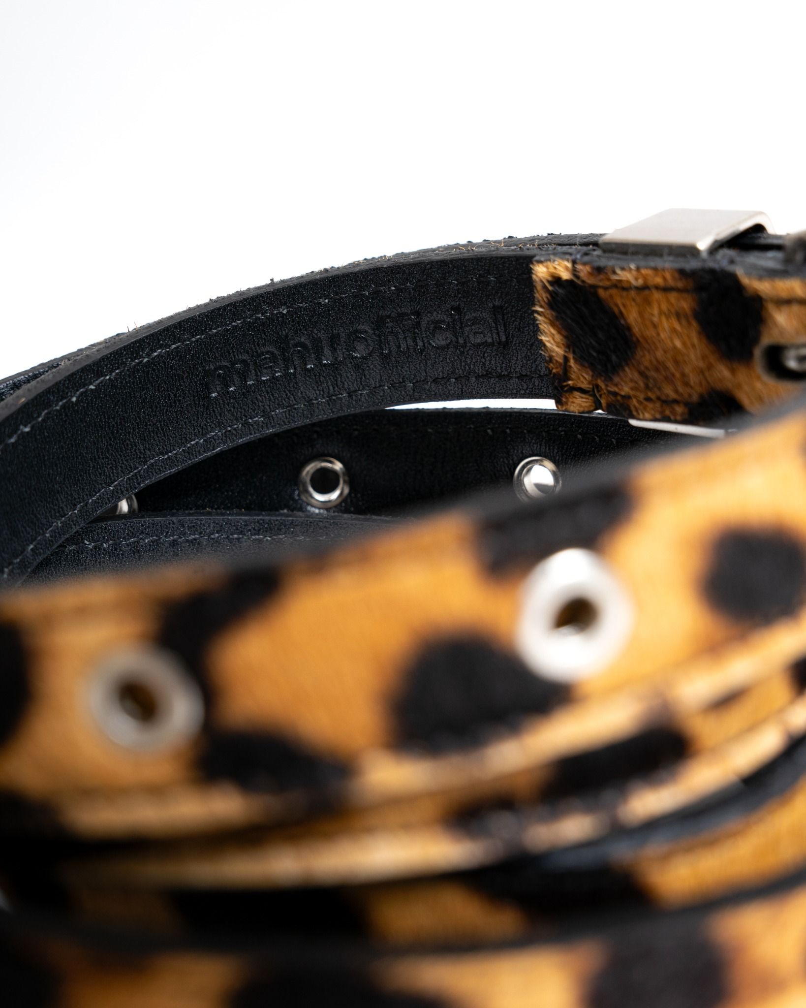 NARROW LEATHER BELT * leopard