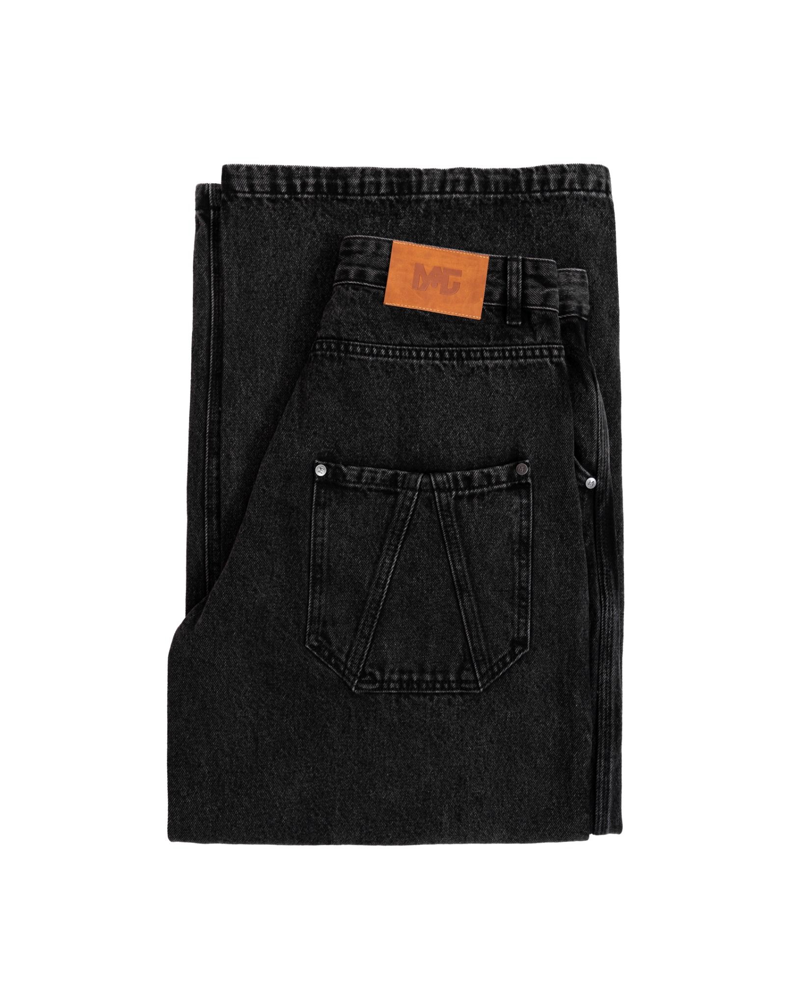 FADED LOOSE JEANS * black