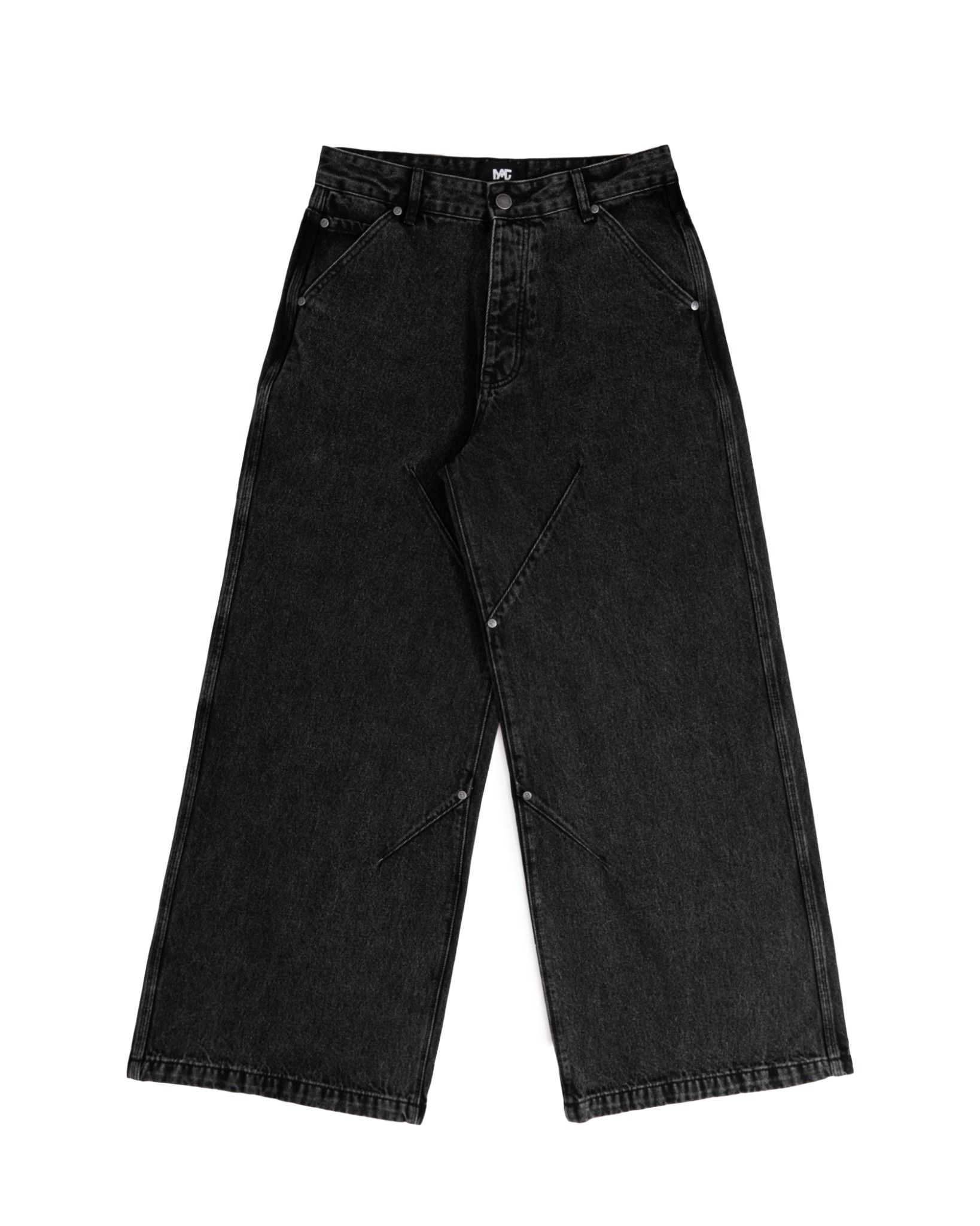 FADED LOOSE JEANS * black