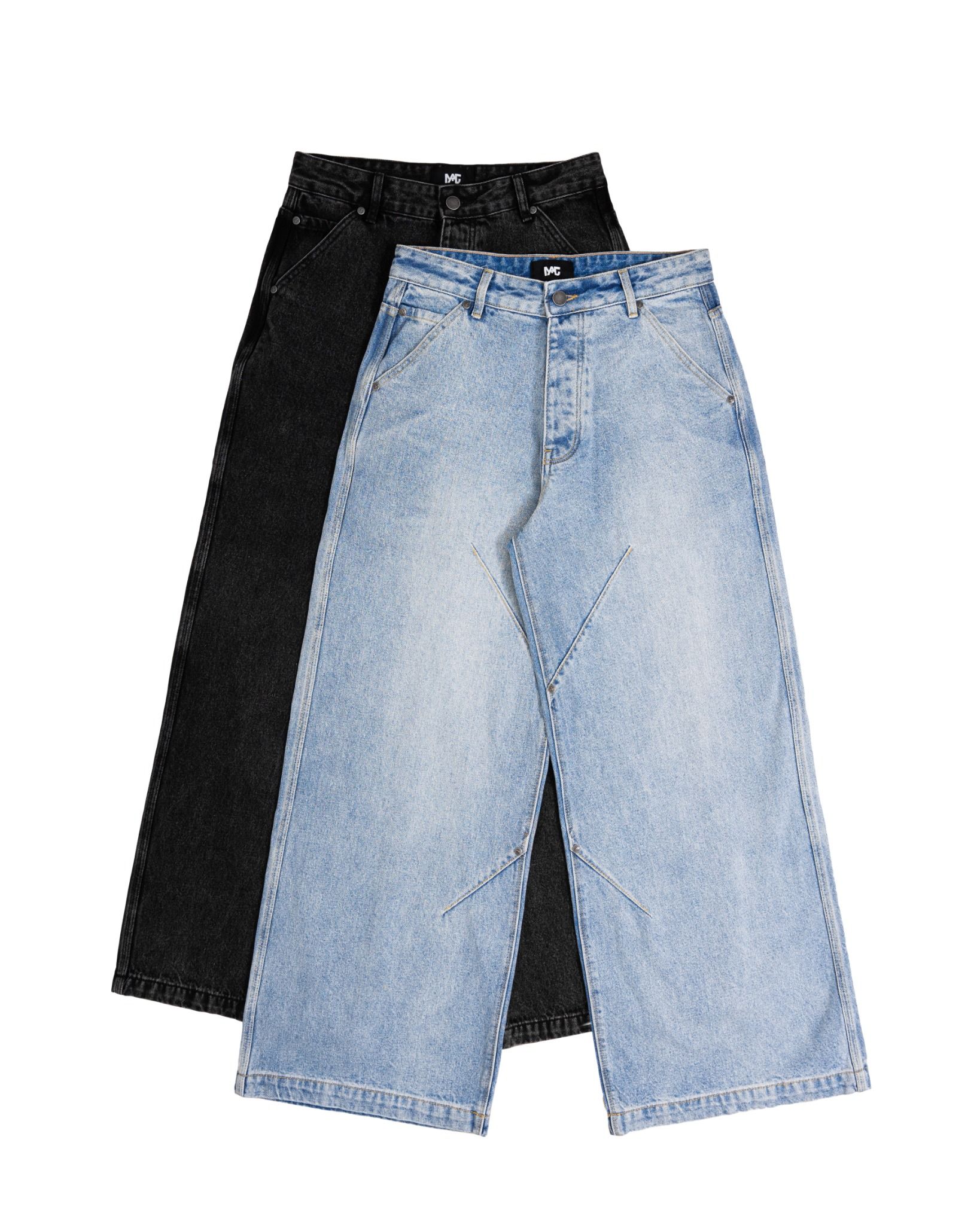 FADED LOOSE JEANS * black