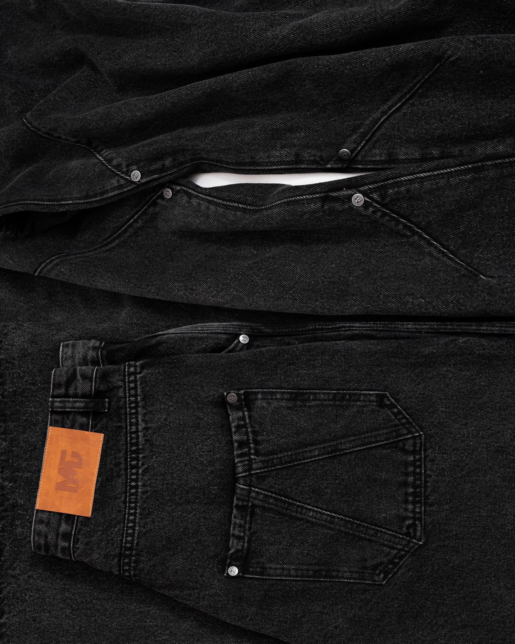 FADED LOOSE JEANS * black