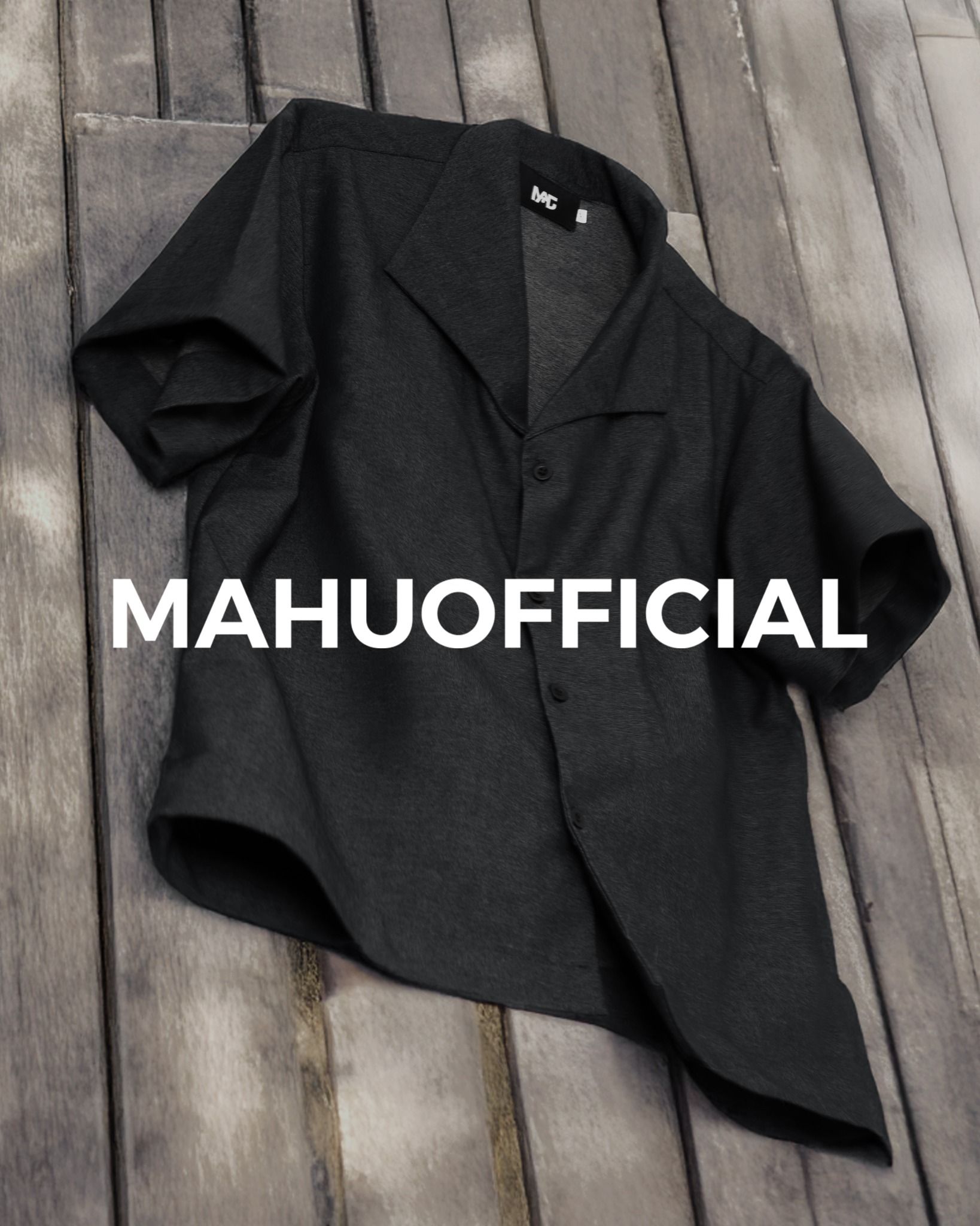 ONE PIECE COLLAR SHIRT * black