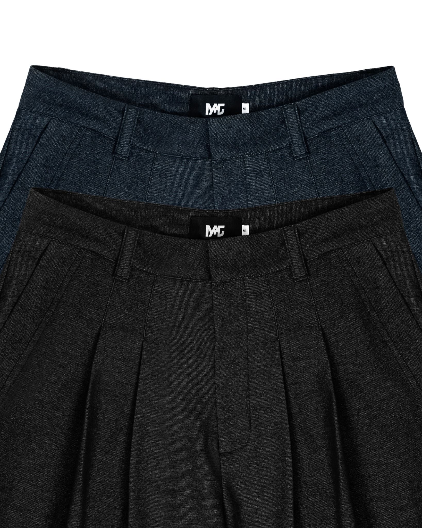 PLEAT SHORTS * dark blue
