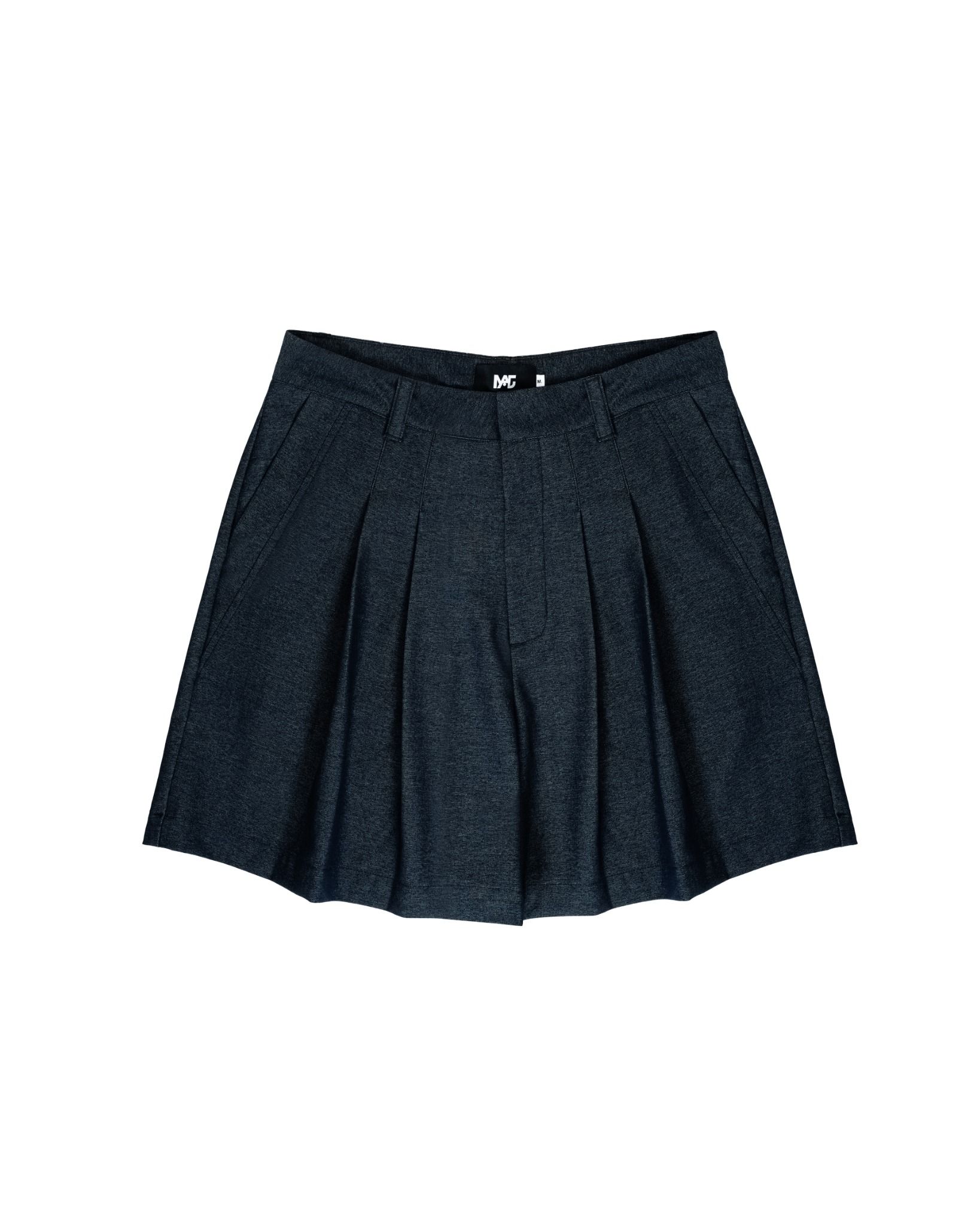 PLEAT SHORTS * dark blue