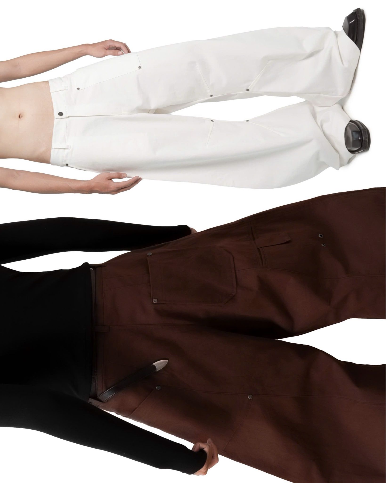 WIDE-LEG PANTS * brownie