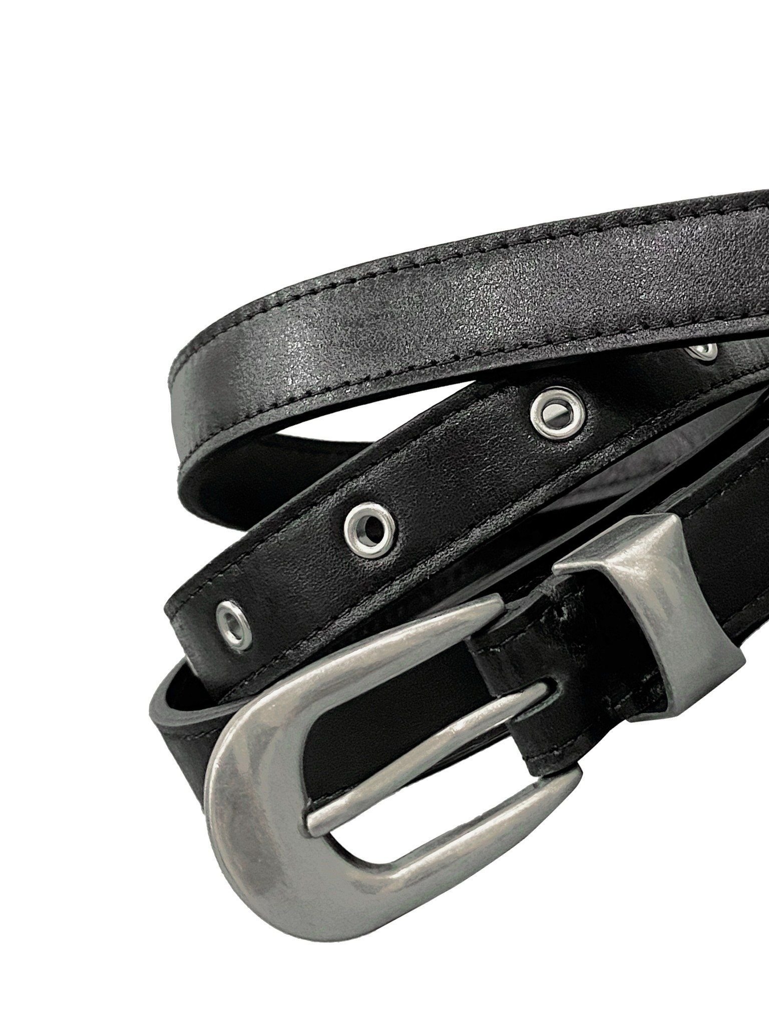 NARROW LEATHER BELT * black