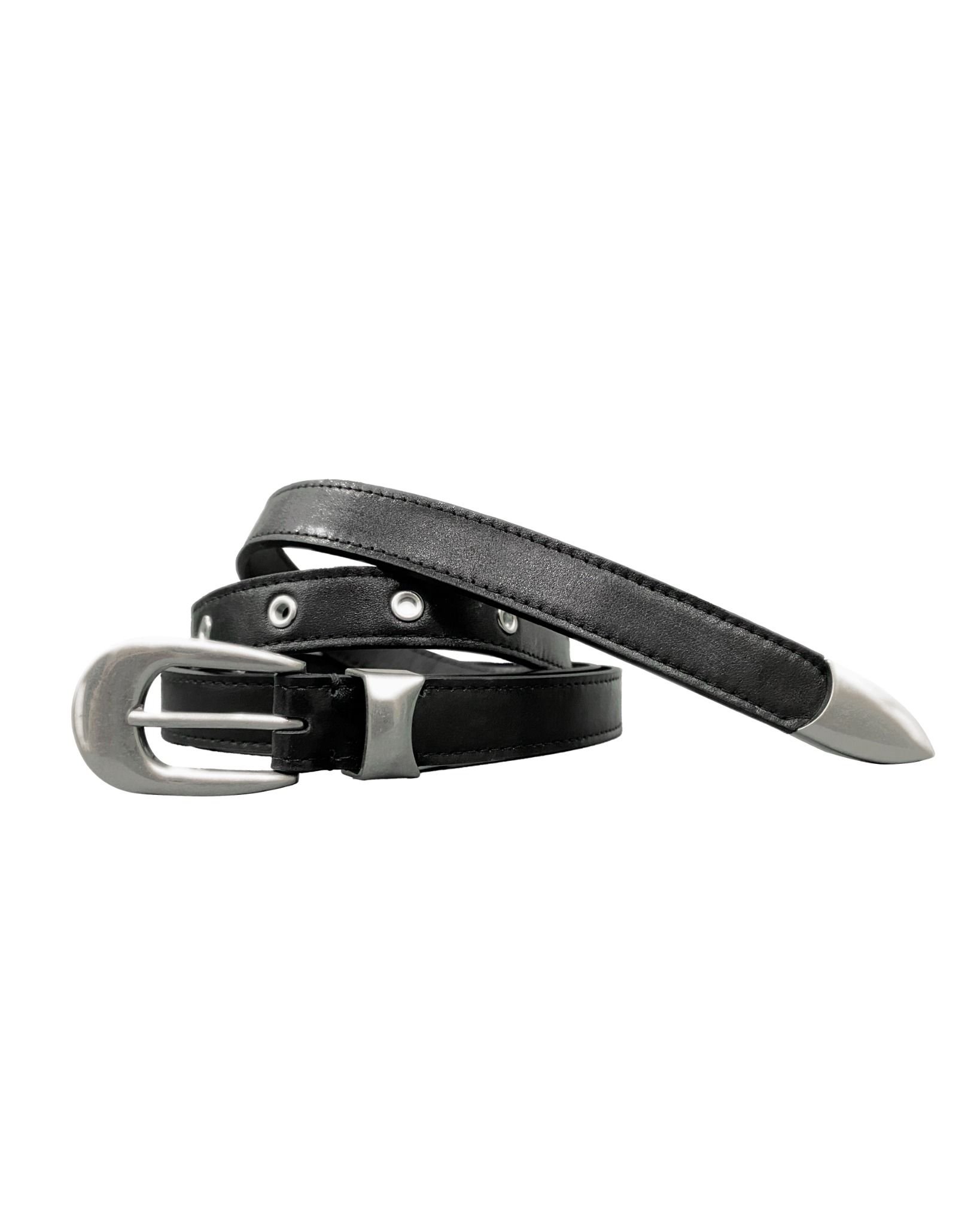 NARROW LEATHER BELT * black