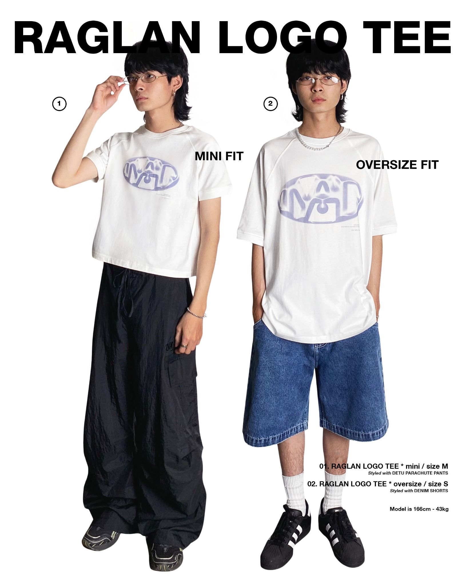 RAGLAN LOGO TEE * oversize