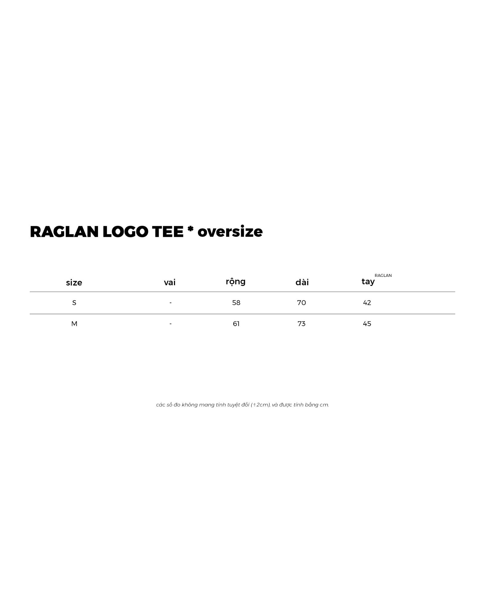 RAGLAN LOGO TEE * oversize