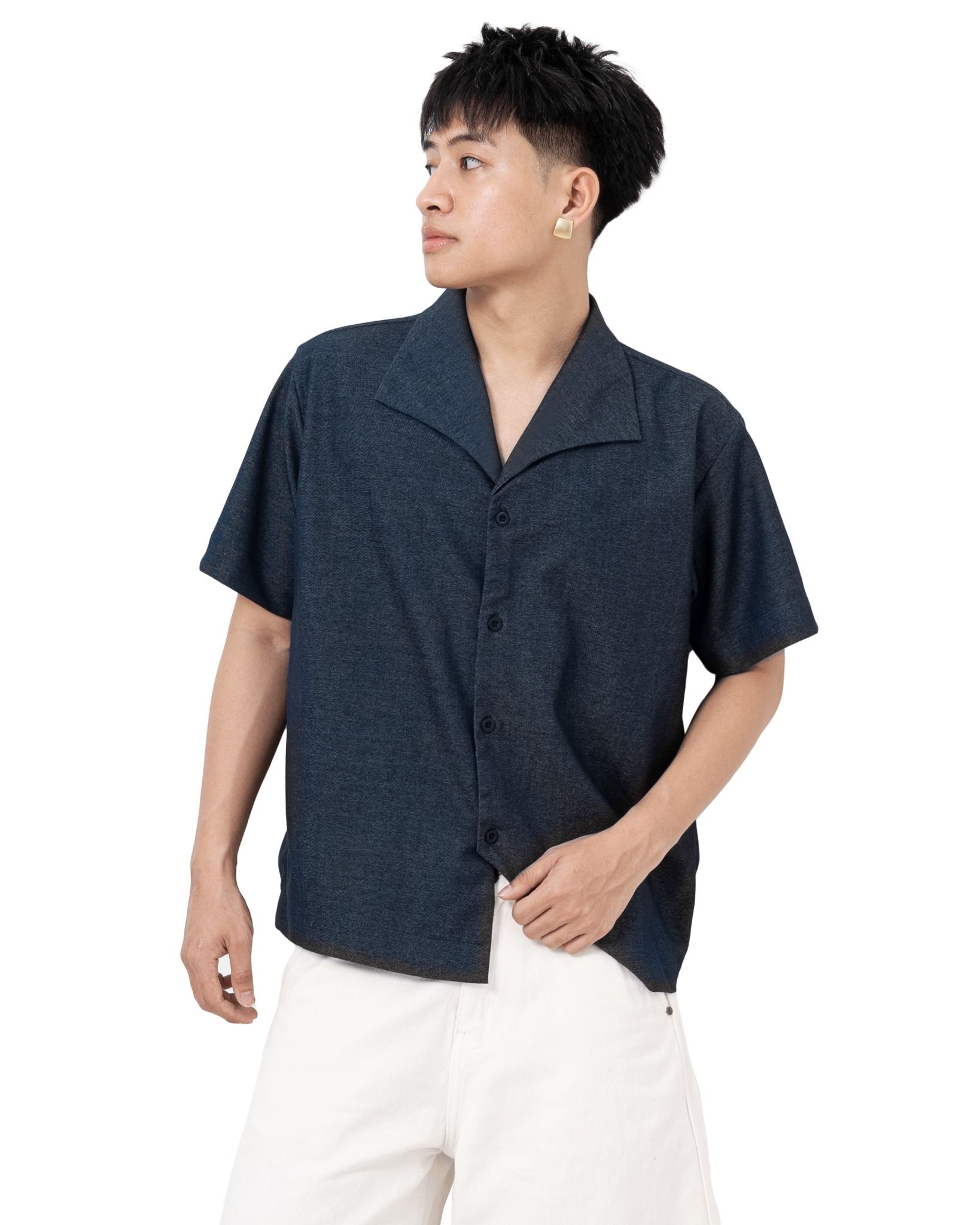 ONE PIECE COLLAR SHIRT * dark blue