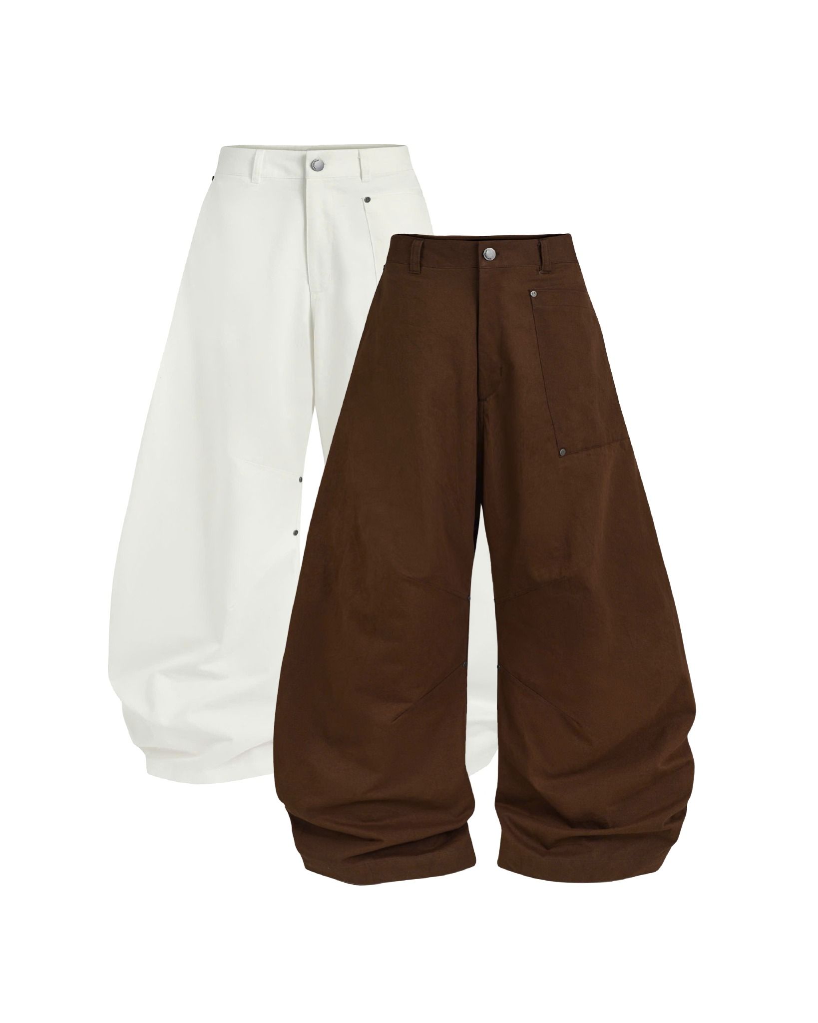 WIDE-LEG PANTS * brownie