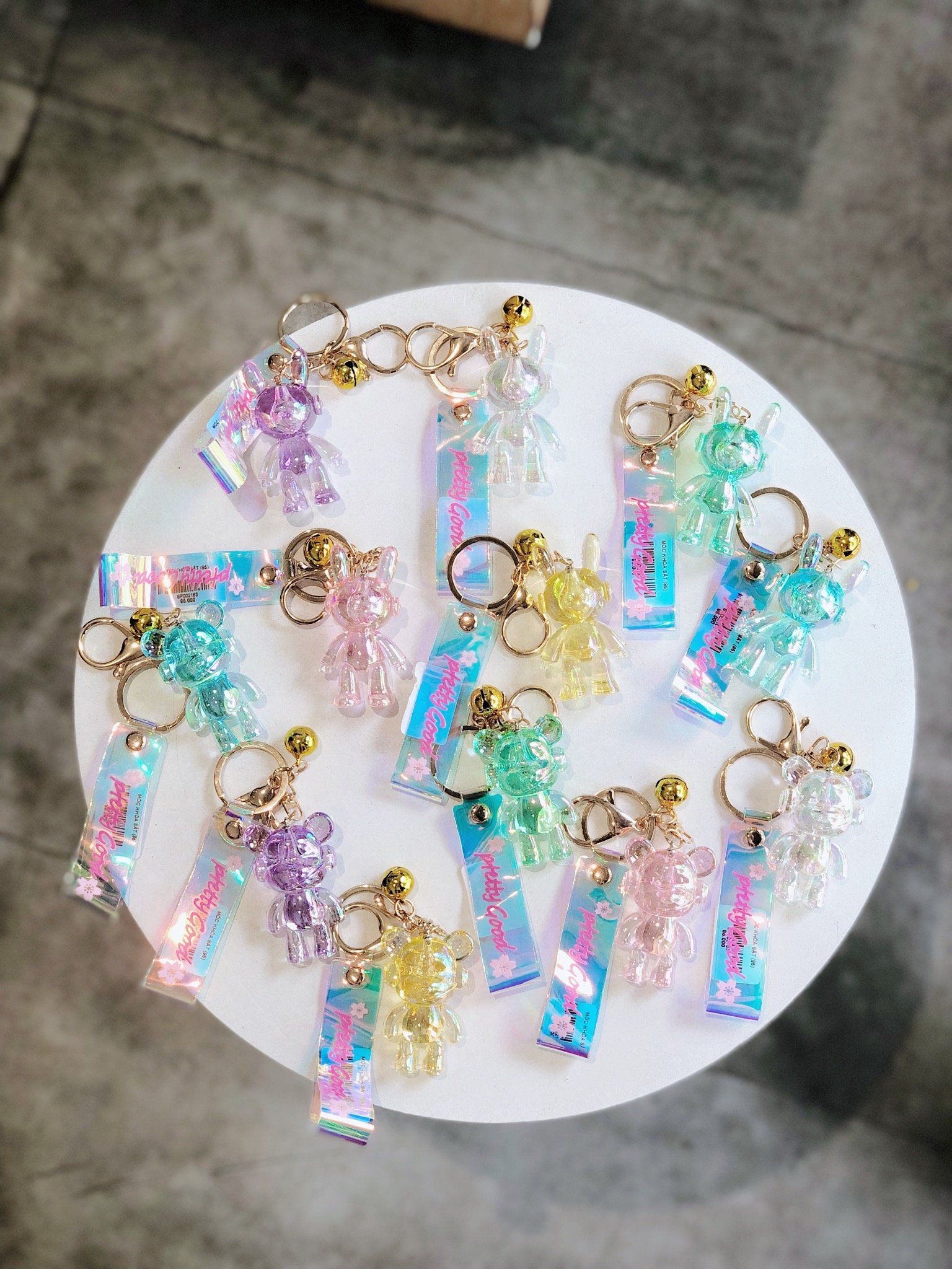 KEYCHAIN CRYSTAL BEAR & RABBIT