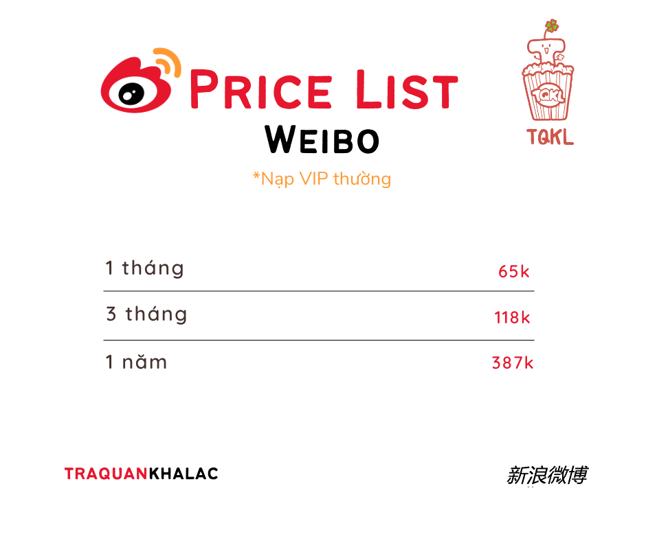 NẠP VIP WEIBO
