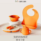  Yếm ăn dặm Premium Silicon SAPO SAPi - Pumkin 