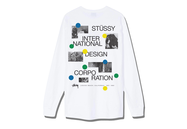  Stussy Dot Collage L/S White Tee 