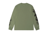  STUSSY STACKED PIGMENT DYED LS TEE ARTICHOKE 