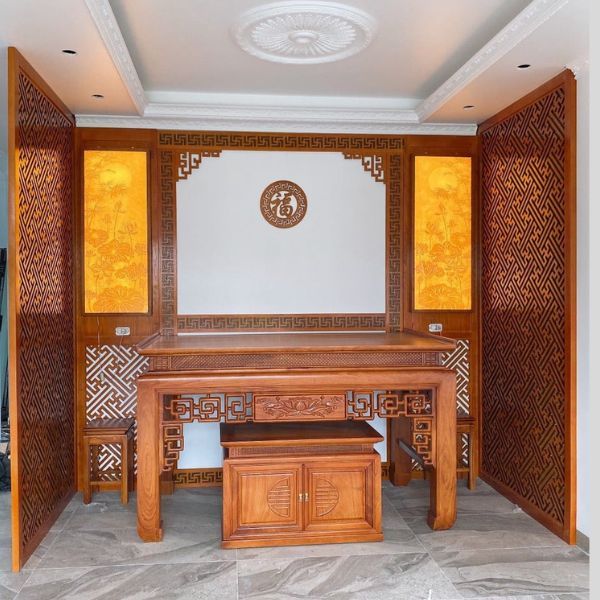 Vách ngăn phòng thờ Đồ Gỗ Đại Thành