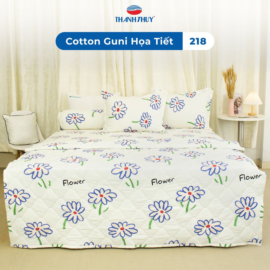 Bộ Ga Bọc Cotton Guni Họa Tiết 218
