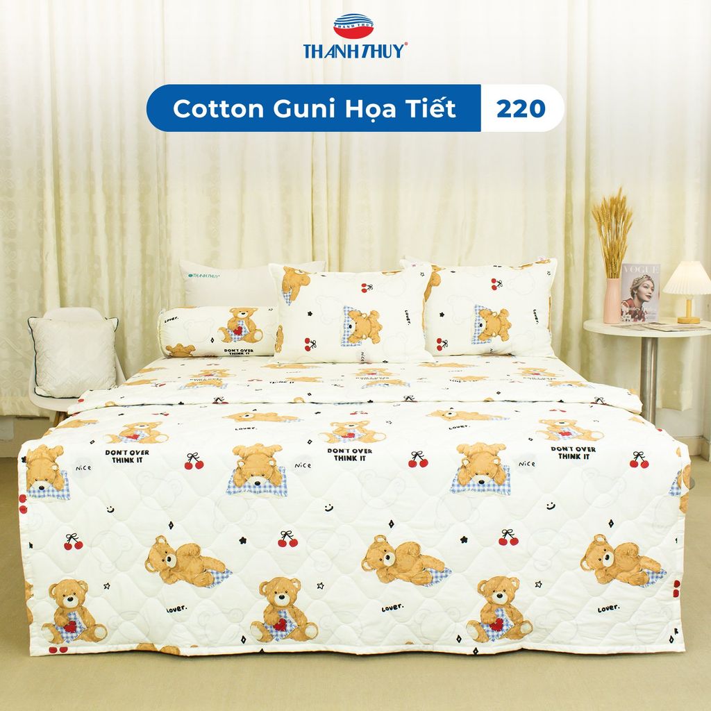 Bộ Ga Bọc Cotton Guni Họa Tiết 220