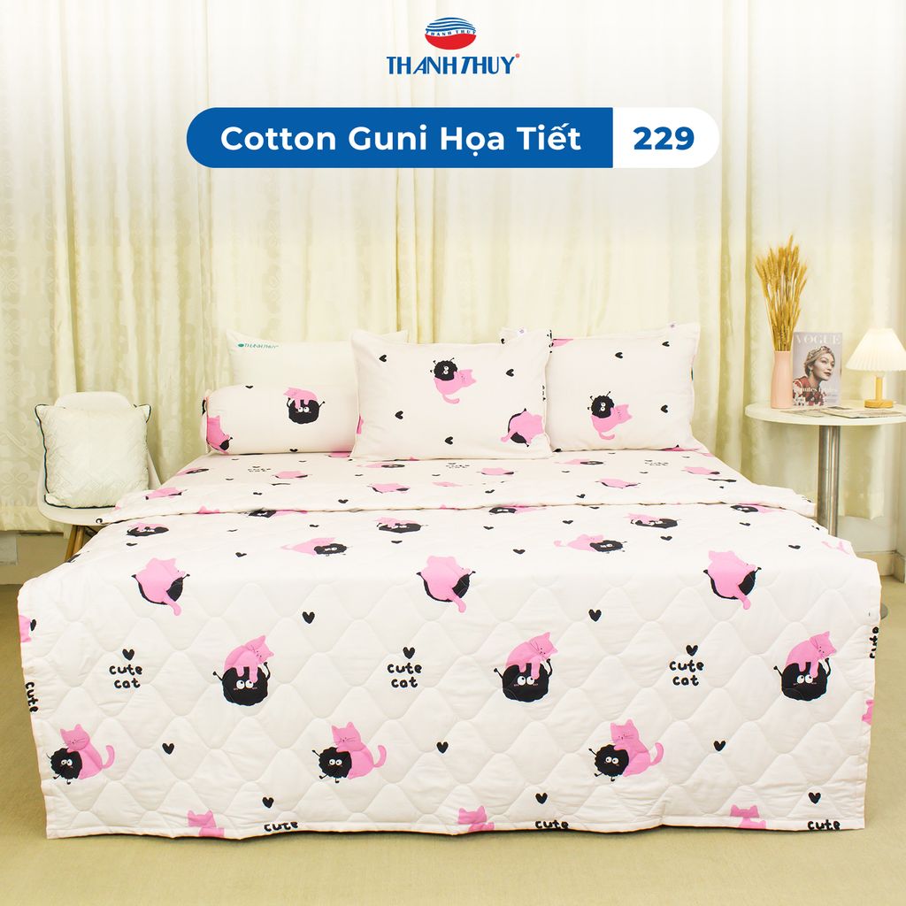Bộ Ga Bọc Cotton Guni Họa Tiết 229