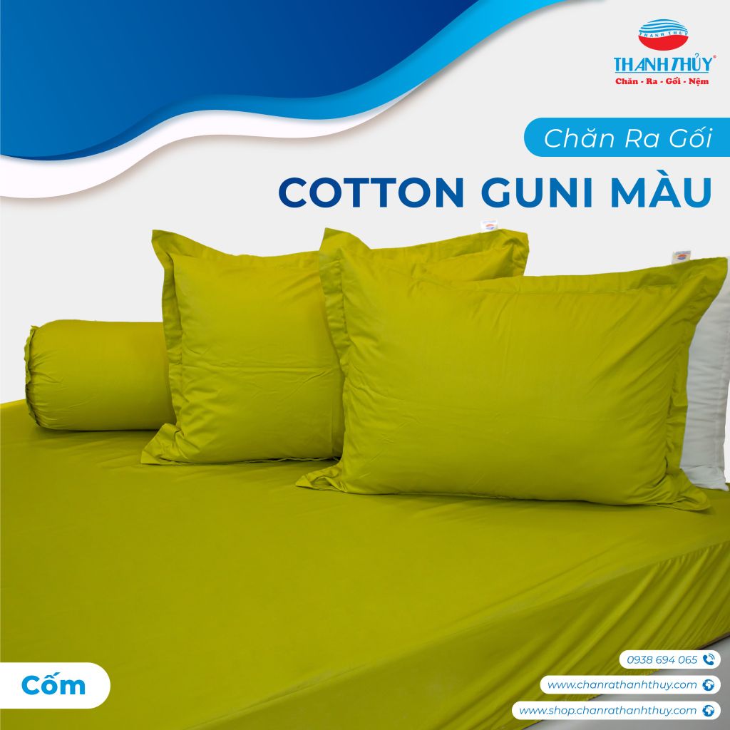 Chăn Lẻ Cotton Guni Màu Cốm (18)