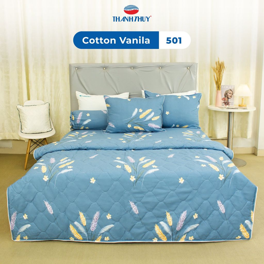Bộ Ga Bọc Cotton Vanila (Vỏ Gối Không Lót Gòn) 501