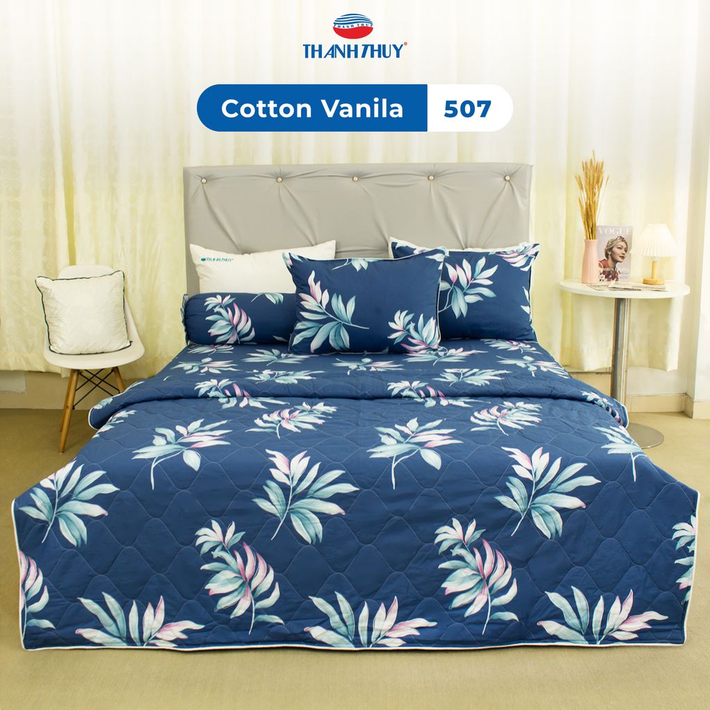 Bộ Ga Bọc Cotton Vanila (Vỏ Gối Không Lót Gòn) 507