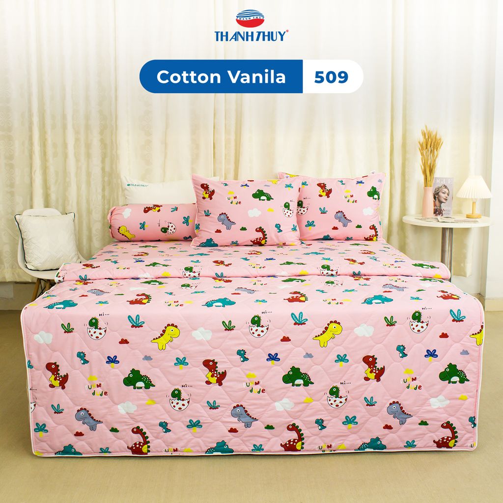 Bộ Ga Bọc Cotton Vanila (Vỏ Gối Không Lót Gòn) 509