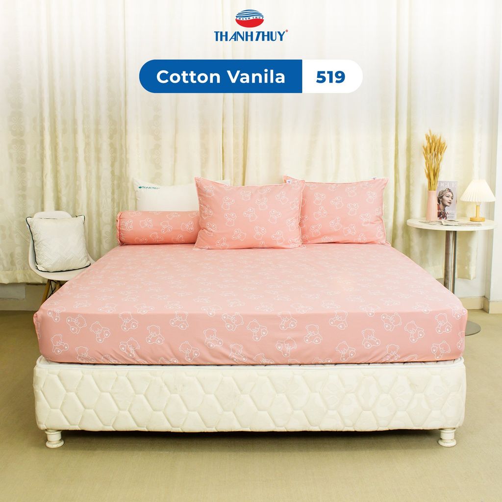 Bộ Ga Bọc Cotton Vanila (Vỏ Gối Không Lót Gòn) 519