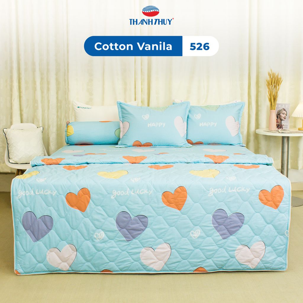 Bộ Ga Bọc Cotton Vanila (Vỏ Gối Lót Gòn) 526