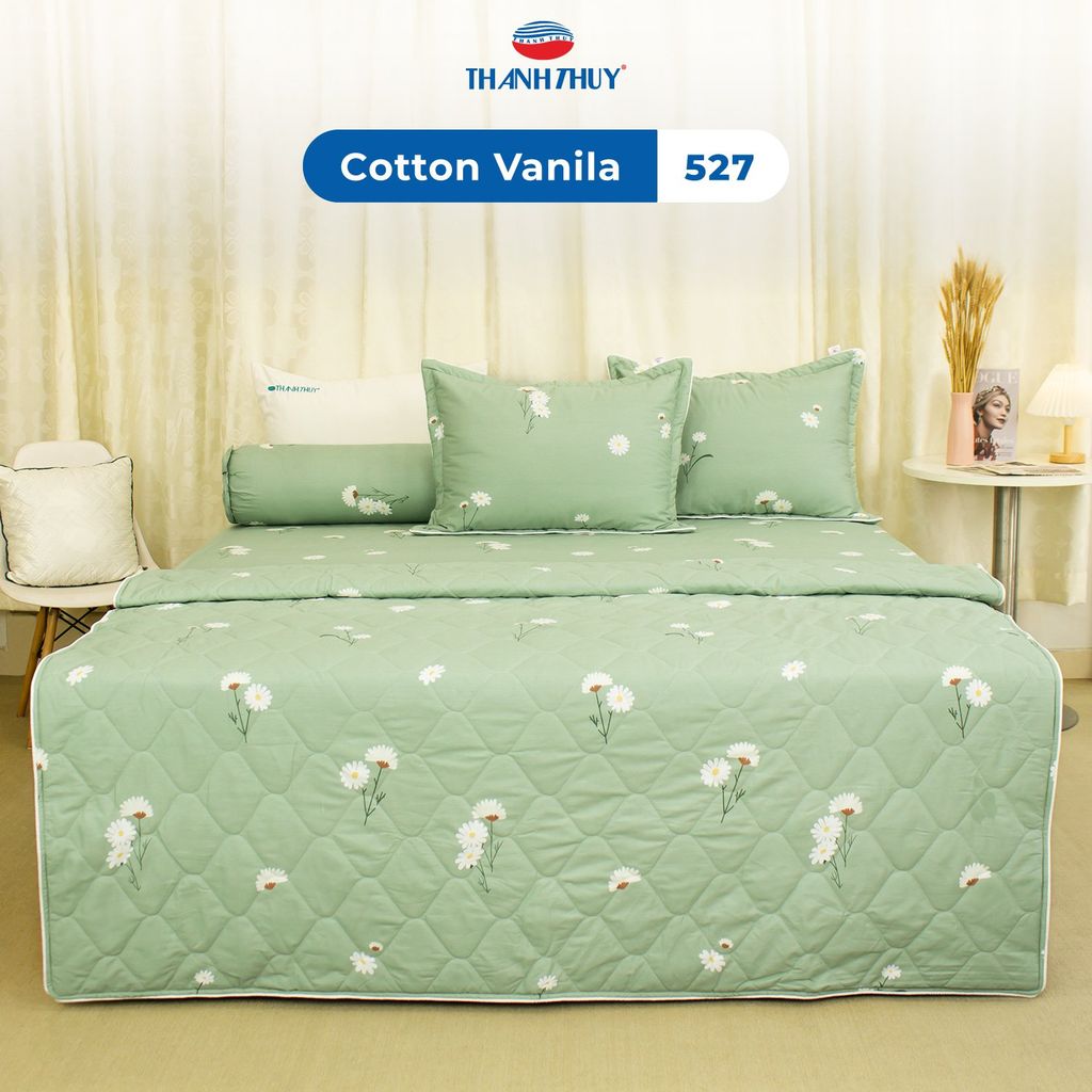 Bộ Ga Bọc Cotton Vanila (Vỏ Gối Không Lót Gòn) 527