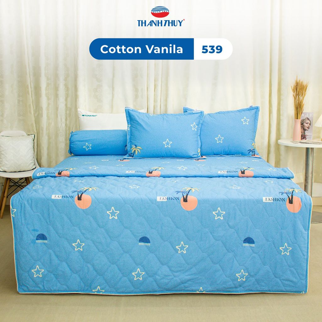 Bộ Ga Bọc Cotton Vanila (Vỏ Gối Lót Gòn) 539