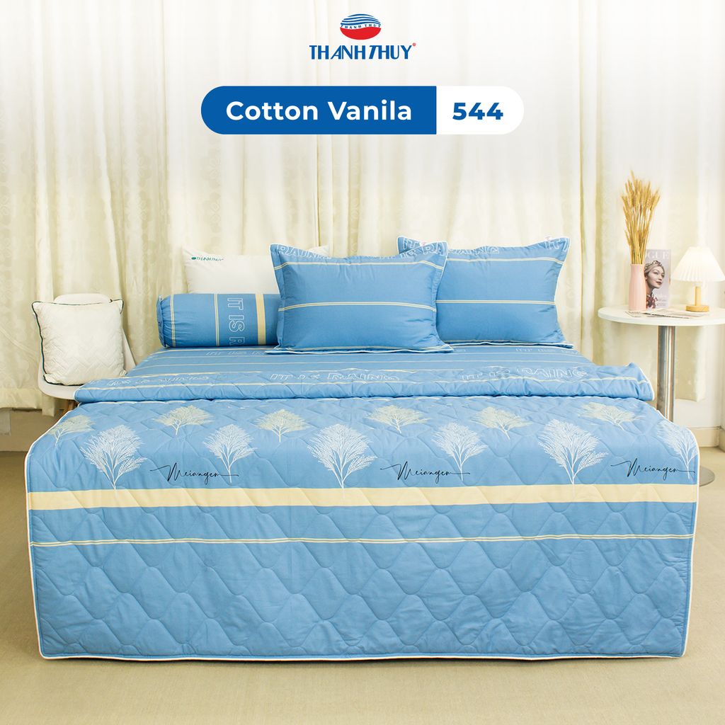 Bộ Ga Bọc Cotton Vanila (Vỏ Gối Không Lót Gòn) 544