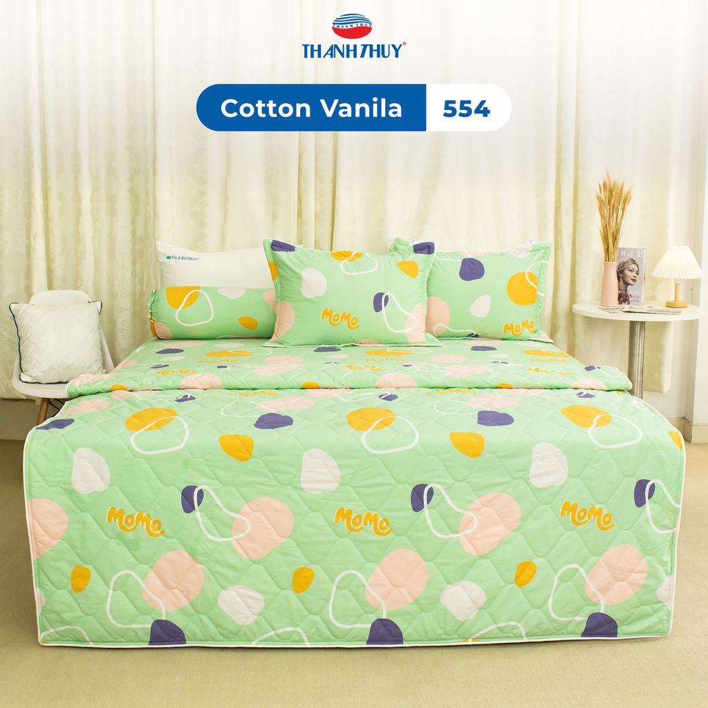 Bộ Ga Bọc Cotton Vanila (Vỏ Gối Lót Gòn) 554