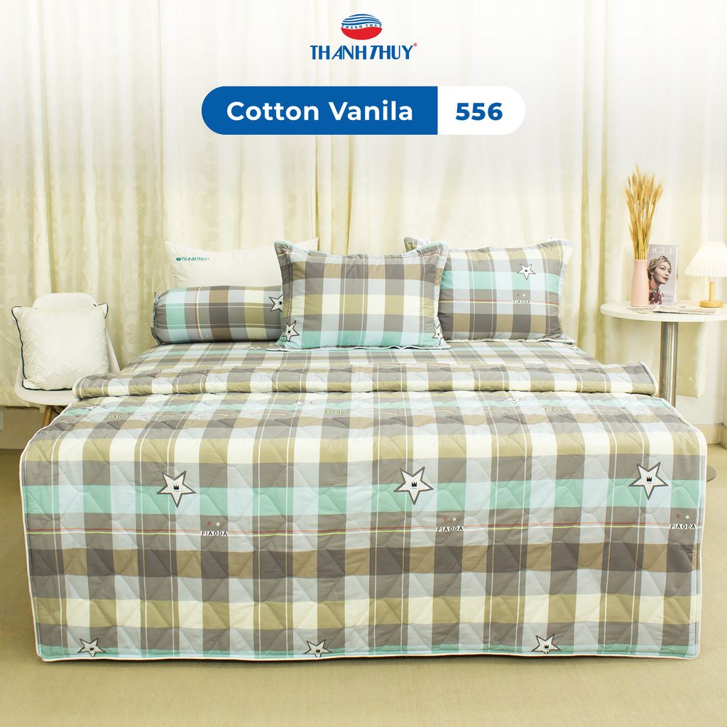 Bộ Ga Bọc Cotton Vanila (Vỏ Gối Lót Gòn) 556