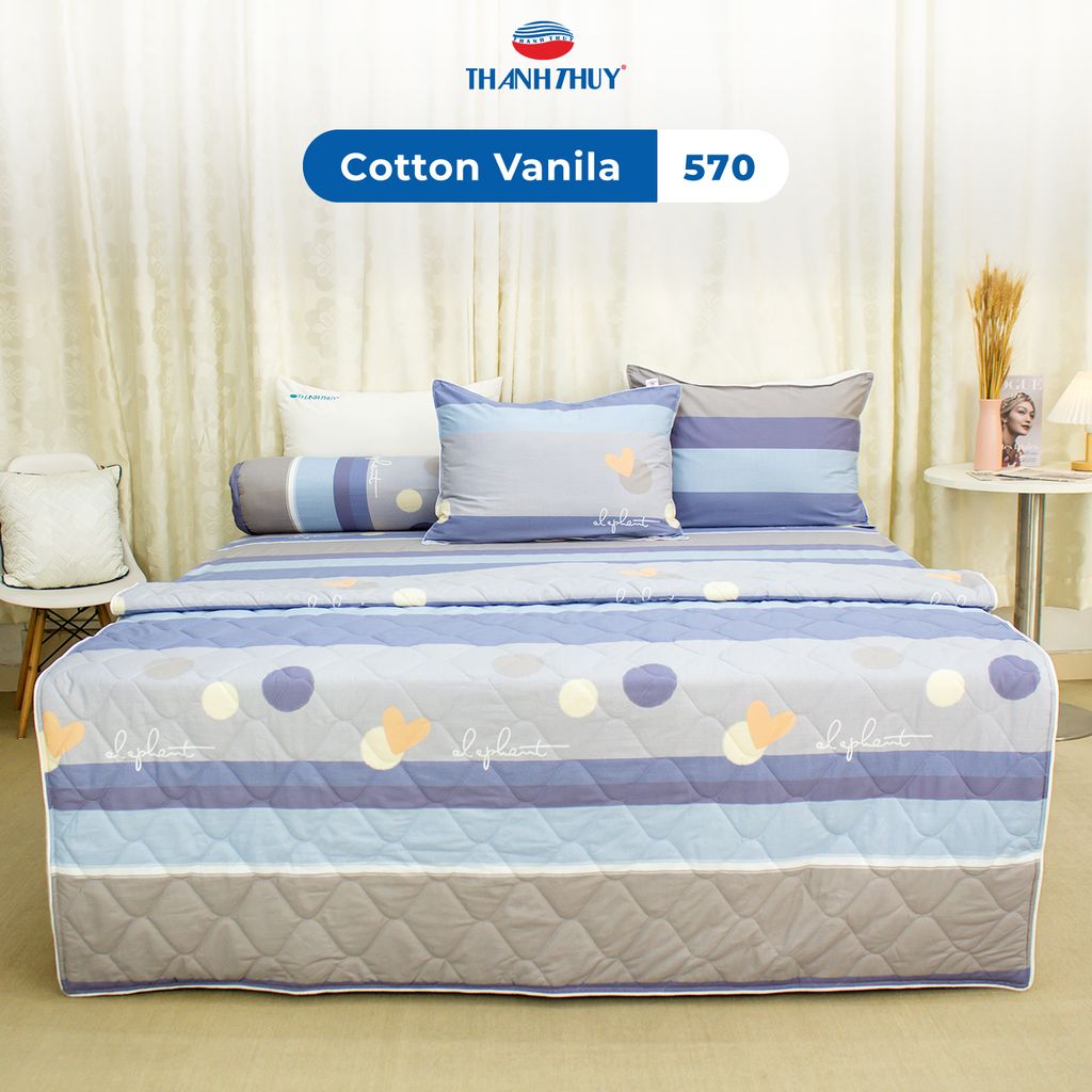 Bộ Ga Bọc Cotton Vanila (Vỏ Gối Không Lót Gòn) 570