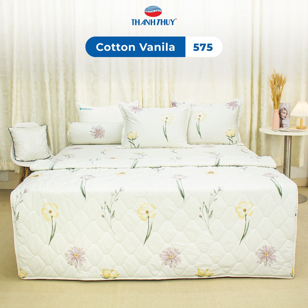 Bộ Ga Bọc Cotton Vanila (Vỏ Gối Lót Gòn) 575